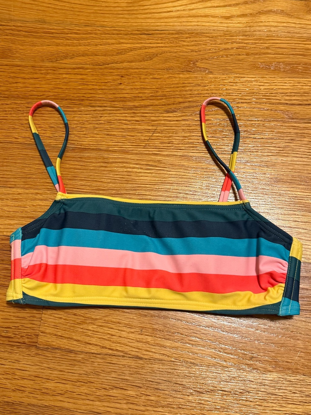 Xhilaration Multicolor Striped Bikini Top - Navy, Teal, Pink, Red, Yellow